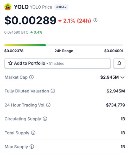 Memecoin YOLO