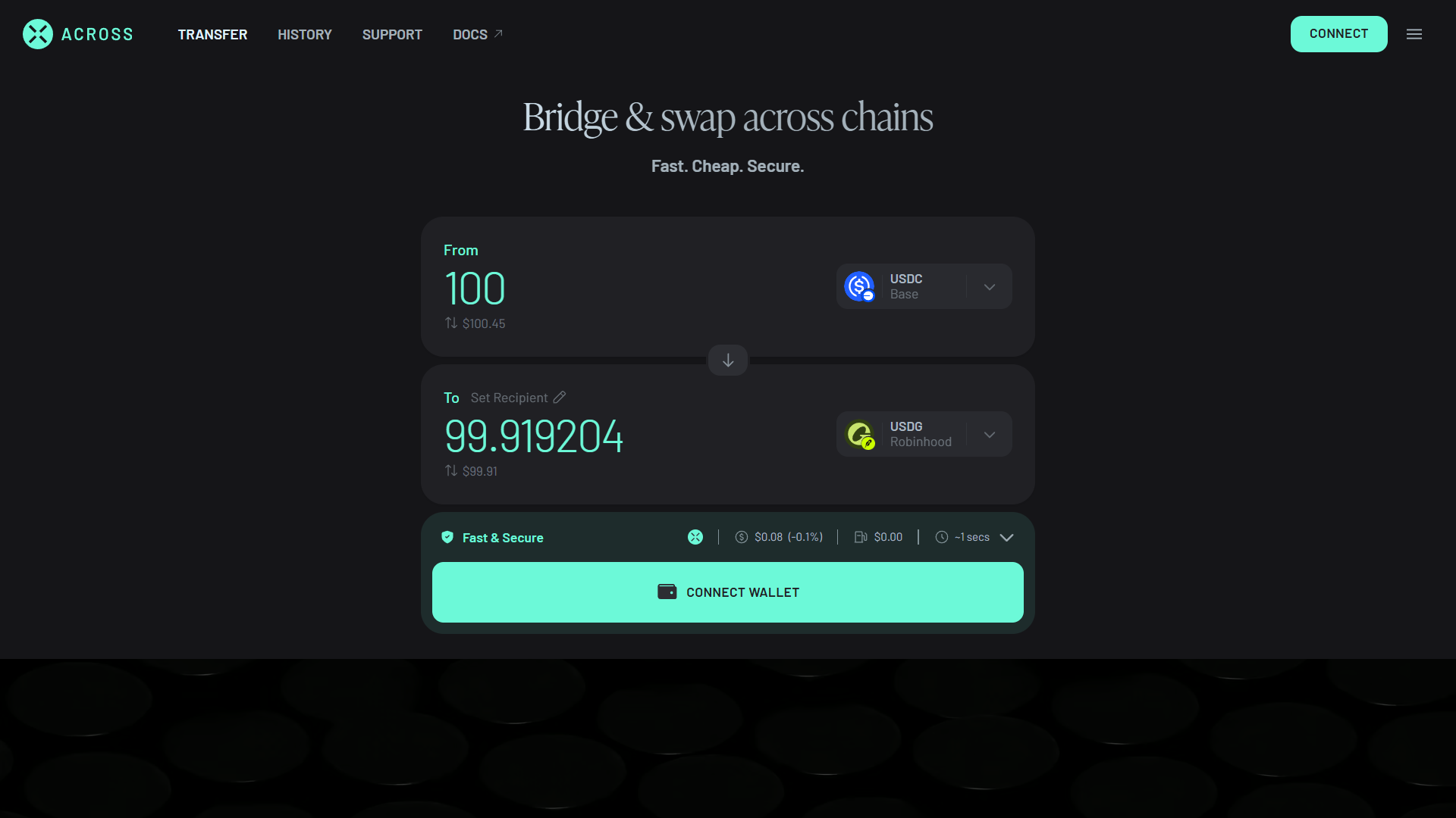 Platform Bridge Robinhood Chain Across