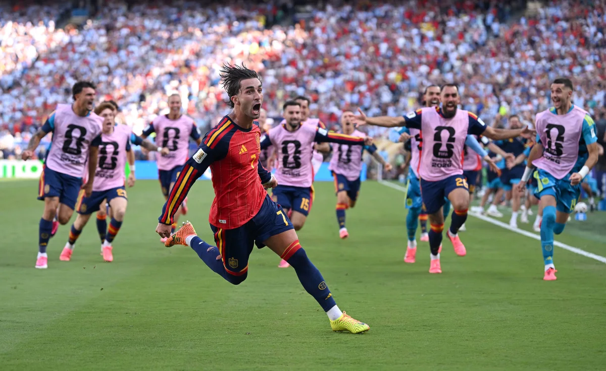 Selebrasi Ferran Torres Setelah Mencetak Gold pada Final Piala Dunia 2026 Antara Spanyol vs Argentina - CNN