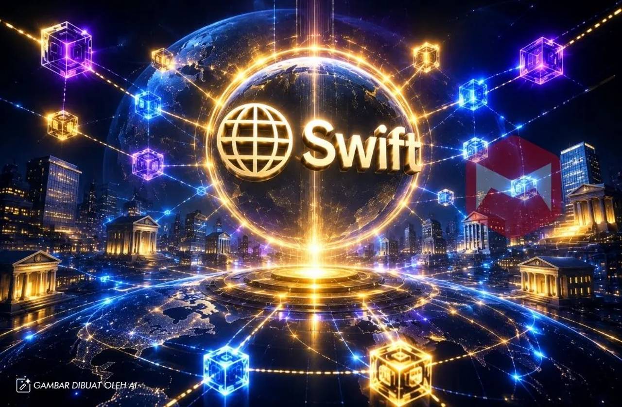 Swift teknologi blockchain ledger sistem pembayaran global gandeng bank besar