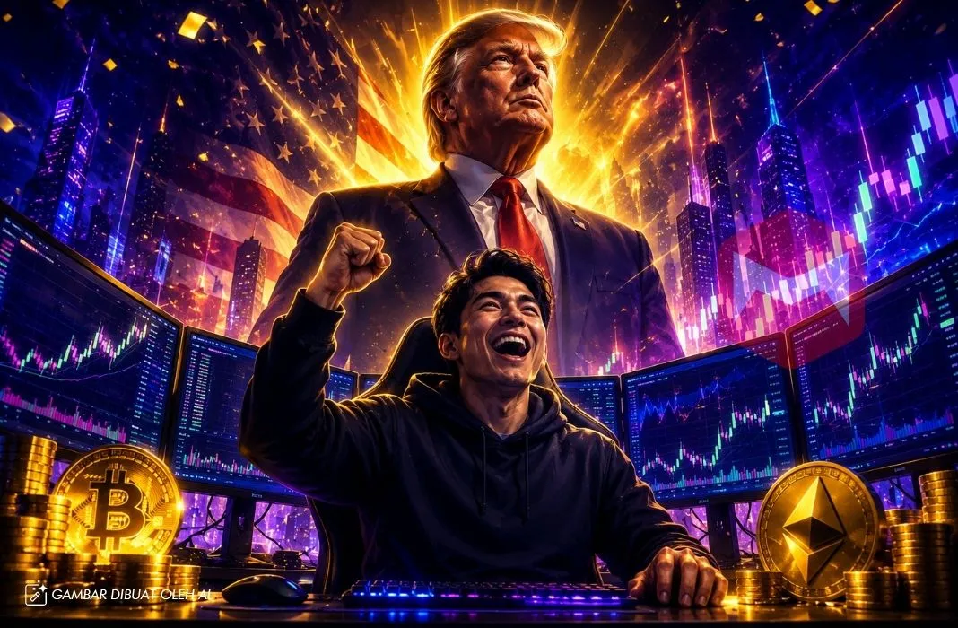 Trader kripto cuan karena donald trump presiden as trump 2028