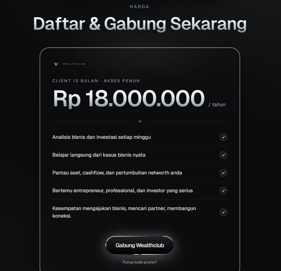 Kelas WealthClub Timothy Ronald