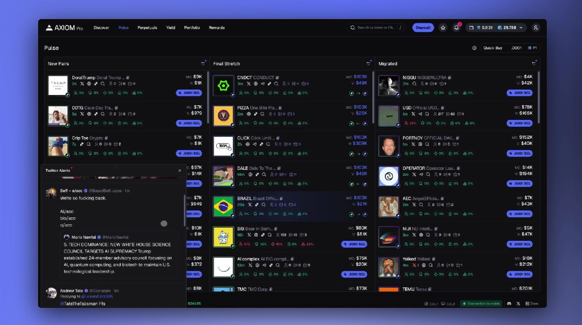 Platform Screening Meme Coin Potensial Axiom Trade