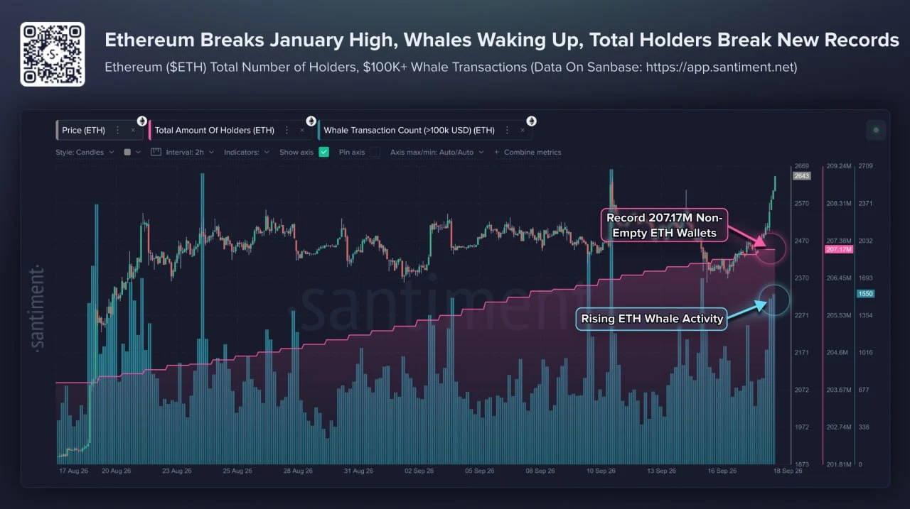 Peningkatan Aktivitas Whale Ethereum - Santiment