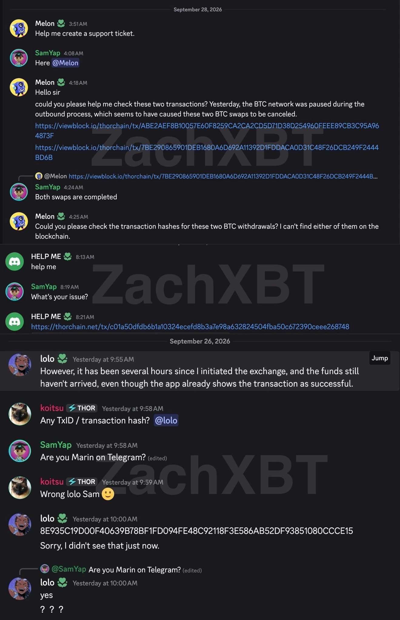 Percakapan yang Diduga Berkaitan dengan Peretas Bitget 2 - ZachXBT