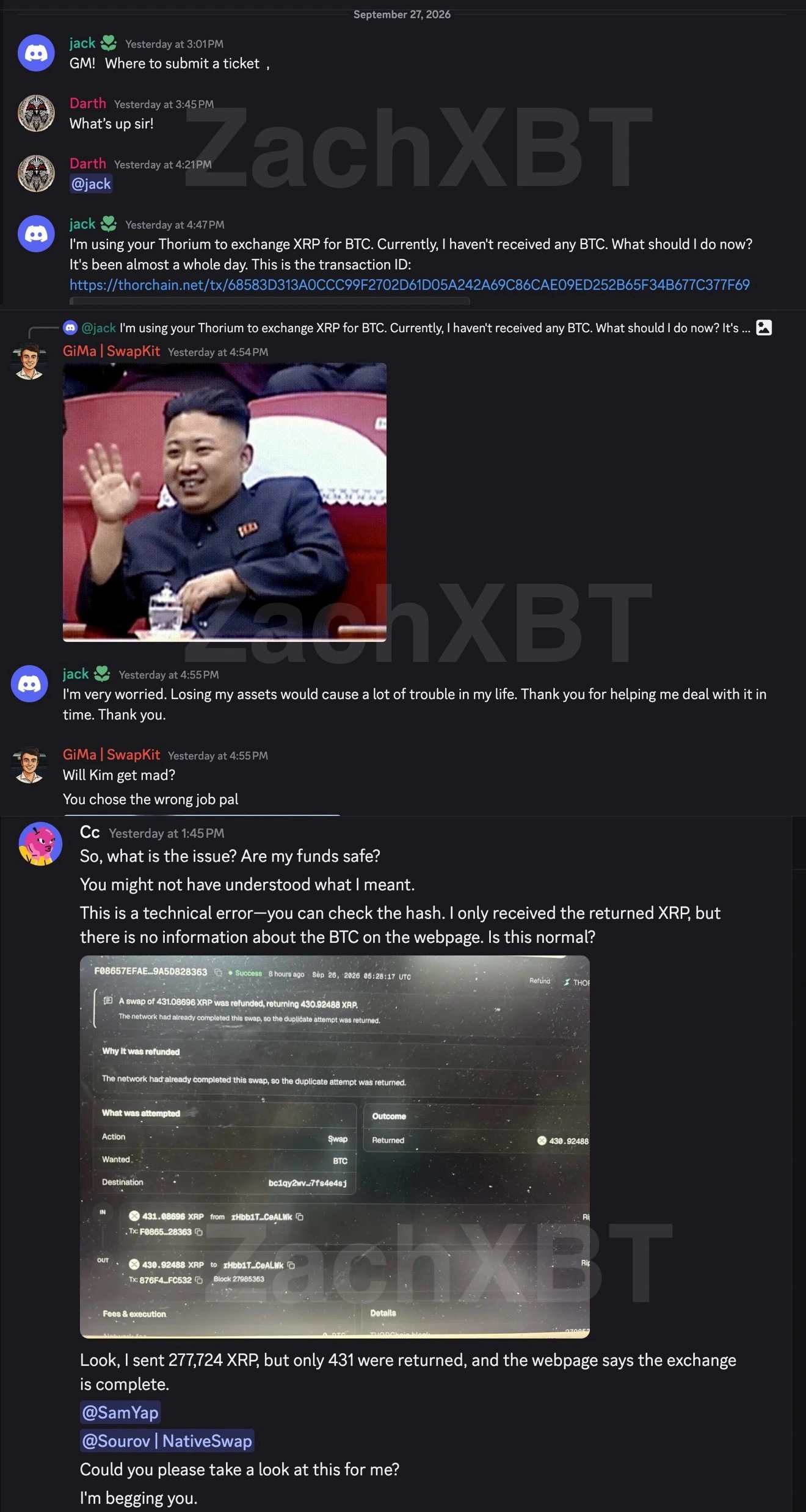 Percakapan yang Diduga Berkaitan dengan Peretas Bitget - ZachXBT