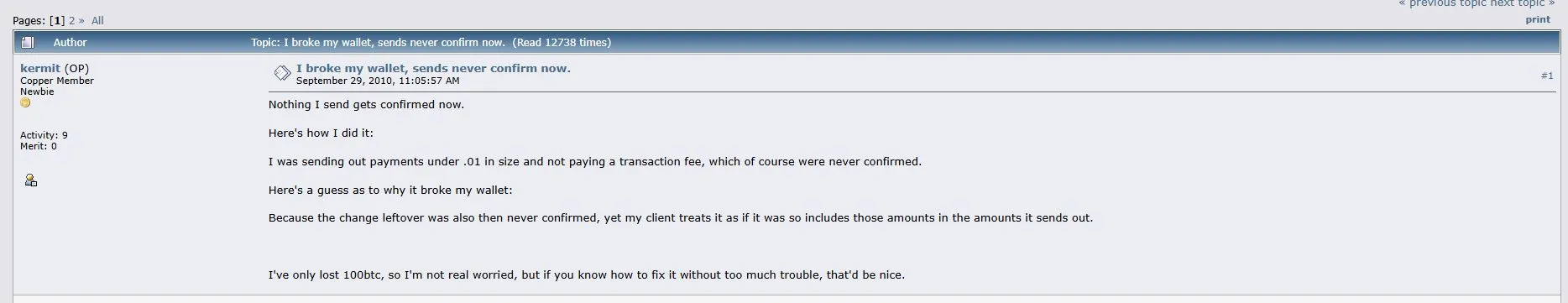 Pesan Soal Transaksi Nol Konfirmasi - Bitcointalk
