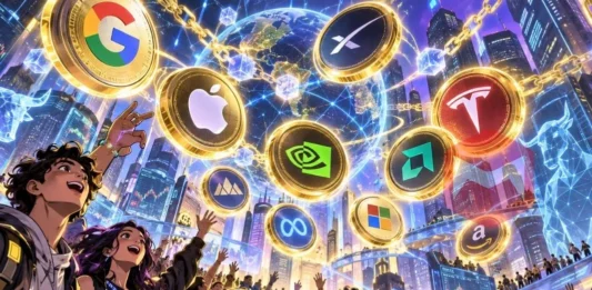 transaksi dan volume saham on-chain atau tokenized stocks meningkat tajam