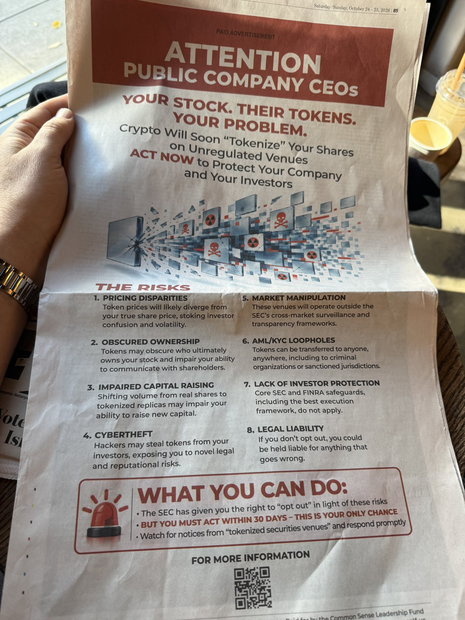 Iklan Common Sense Leadership Fund di Wall Street Journal