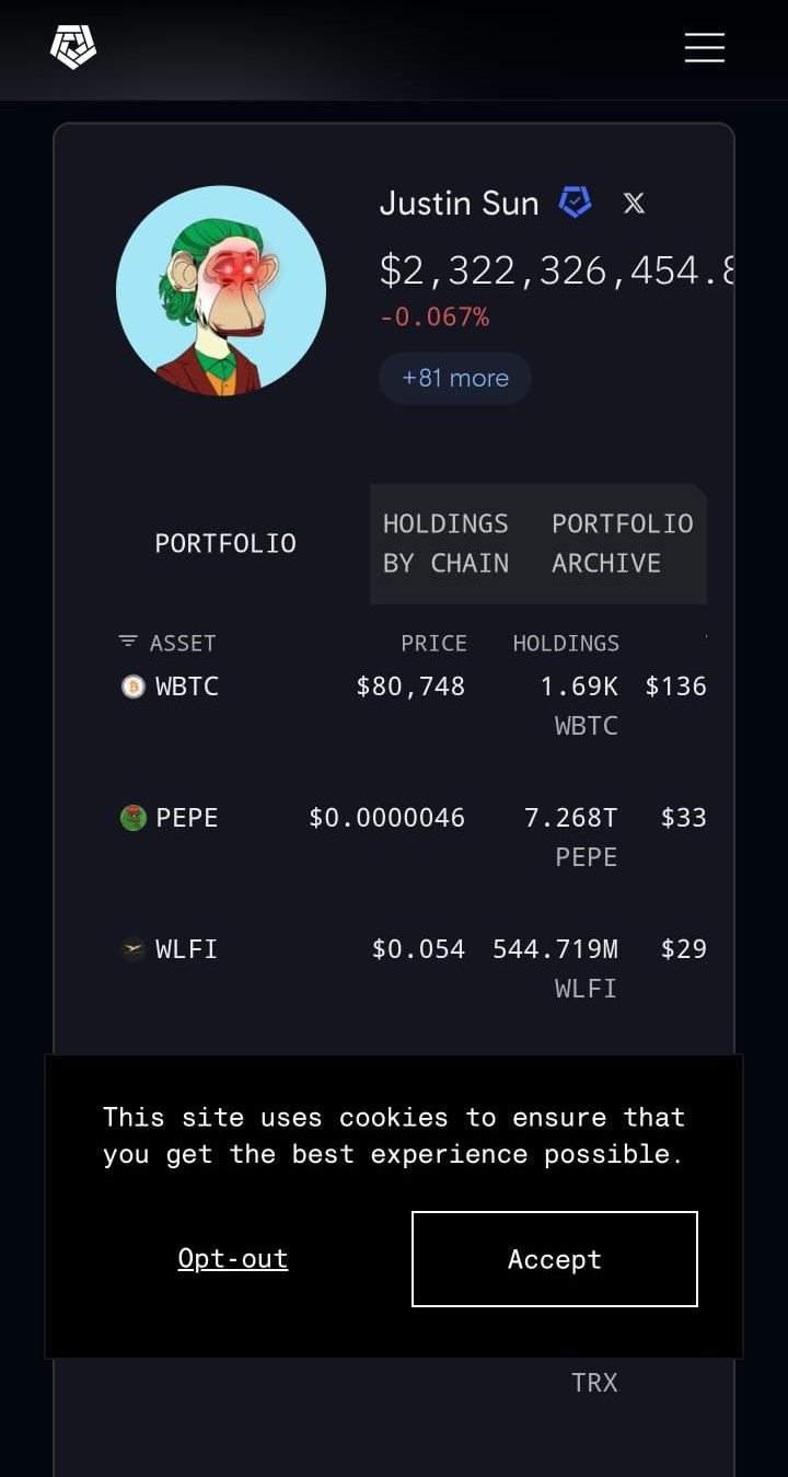 Justin Sun Whale PEPE coin