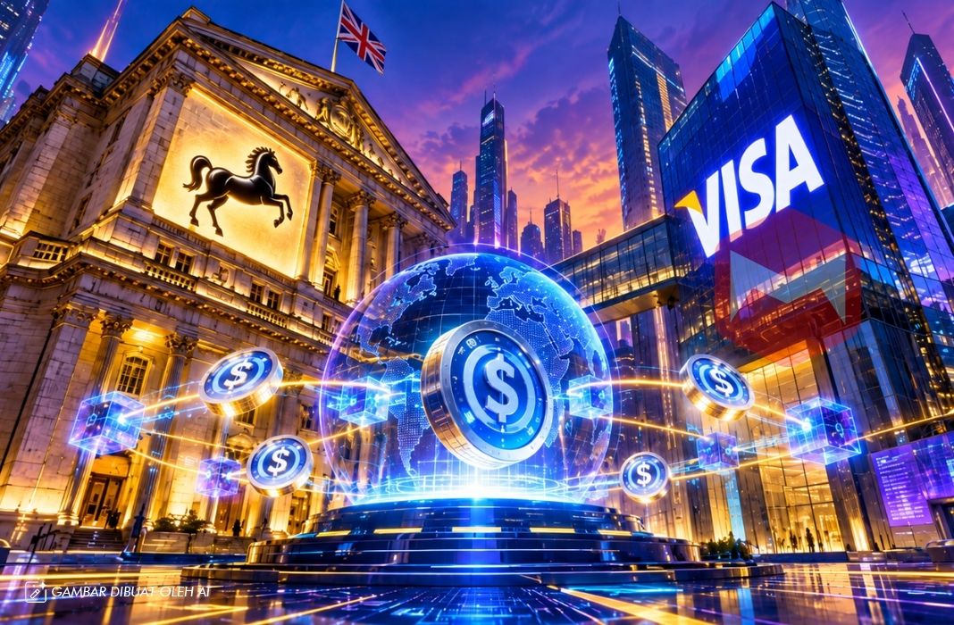 Llyods bank dan visa uji stablecoin untuk transaksi global