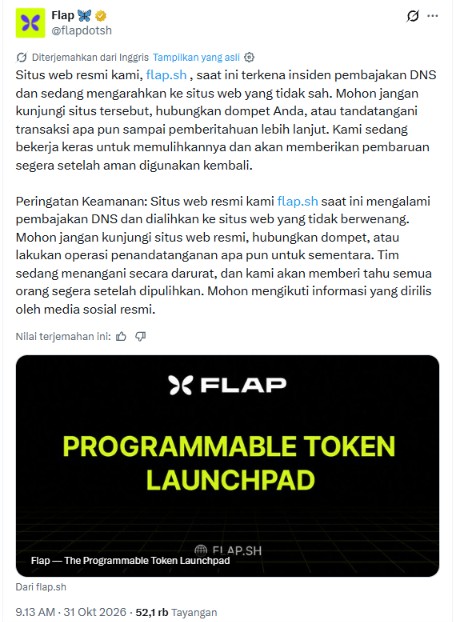 Pengumuman Resmi Terkait Peretasan FLAP