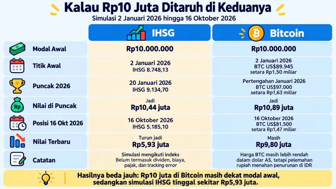 Perbandingan Investasi Bitcoin vs IHSG