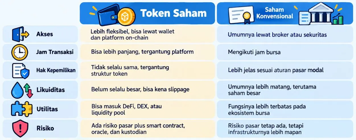 Perbedaan Token Saham dan Saham Konvesional