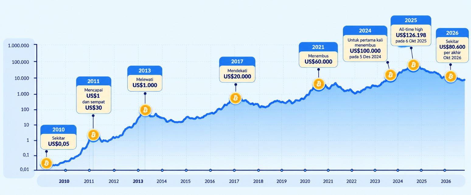 Pergerakan Harga Bitcoin dari Waktu ke Waktu