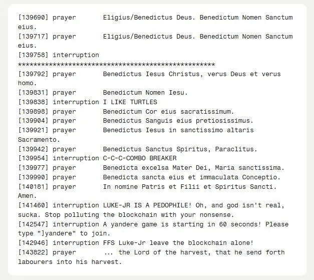 Pesan Lengkap Prayer Wars - Bitcoin Graffiti