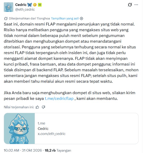 Tanggapan CEO FLAP Terkait Peretasan